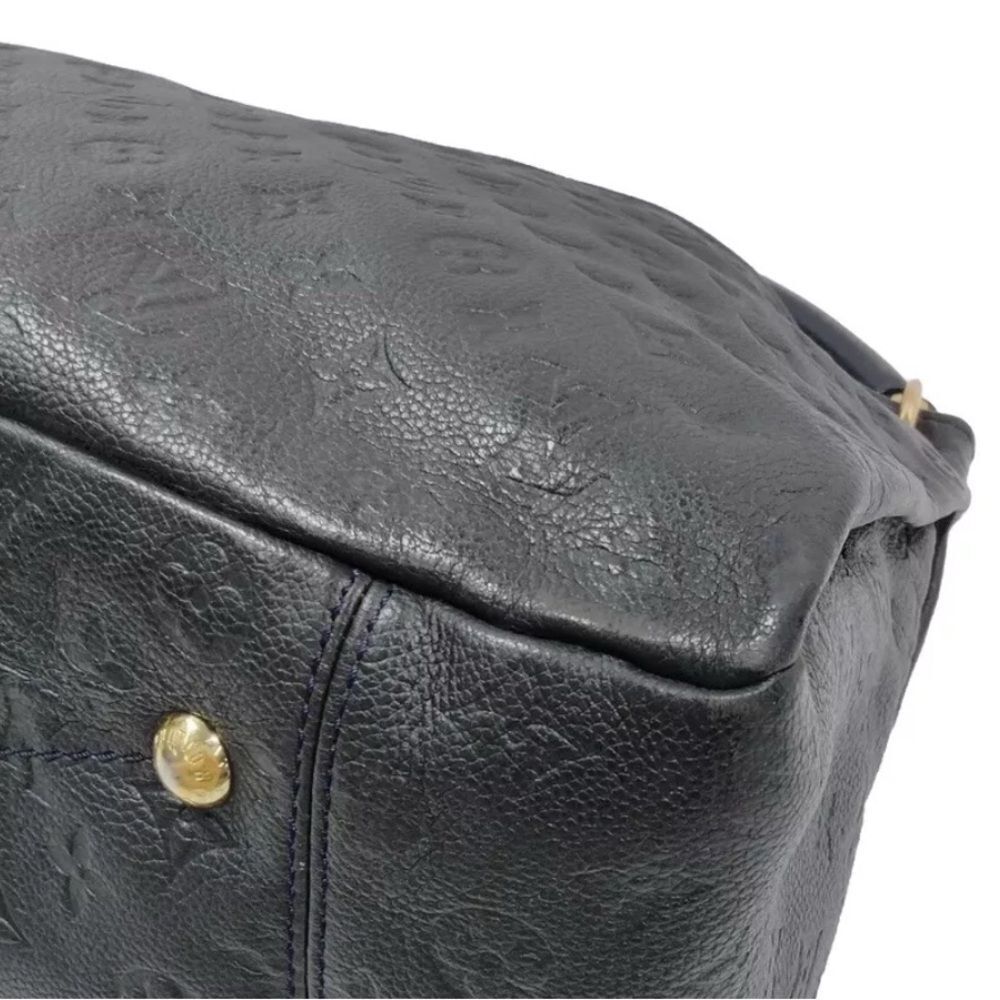 Auth Louis Vuitton Artsy Shoulder Bag MM Deep Navy Blue Leather Boho Monogram - Picture 8 of 16